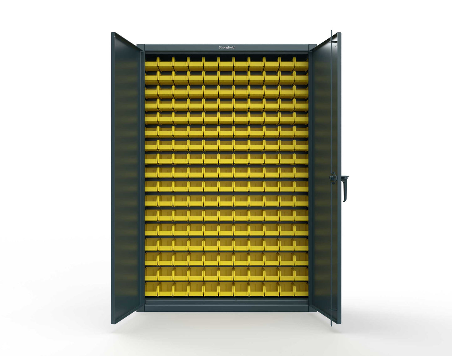 Extreme Duty 12 GA Industrial Slim-Line Cabinet with Bins - 48 In. W x 10 In. D x 72 In. H - 46-BSC-100-5001