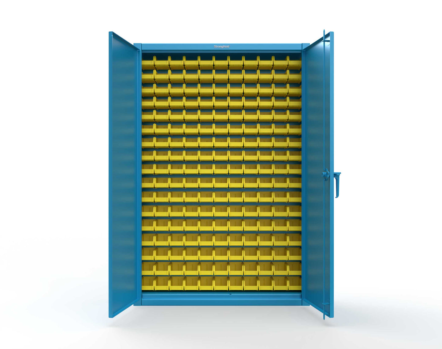 Extreme Duty 12 GA Industrial Slim-Line Cabinet with Bins - 48 In. W x 10 In. D x 72 In. H - 46-BSC-100-5012