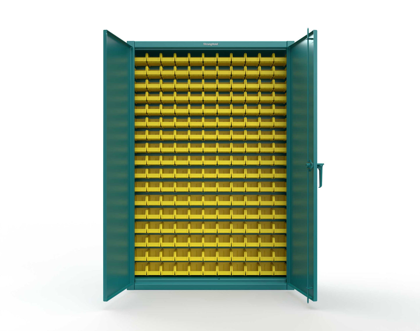 Extreme Duty 12 GA Industrial Slim-Line Cabinet with Bins - 48 In. W x 10 In. D x 72 In. H - 46-BSC-100-5021