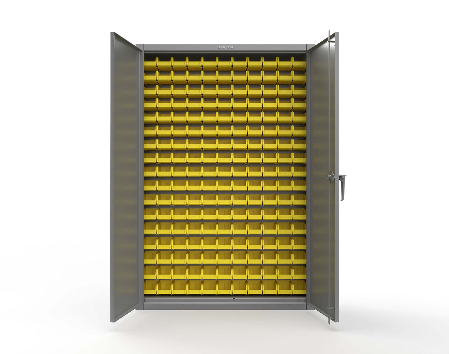 Extreme Duty 12 GA Industrial Slim-Line Cabinet with Bins - 48 In. W x 10 In. D x 72 In. H - 46-BSC-100-7037