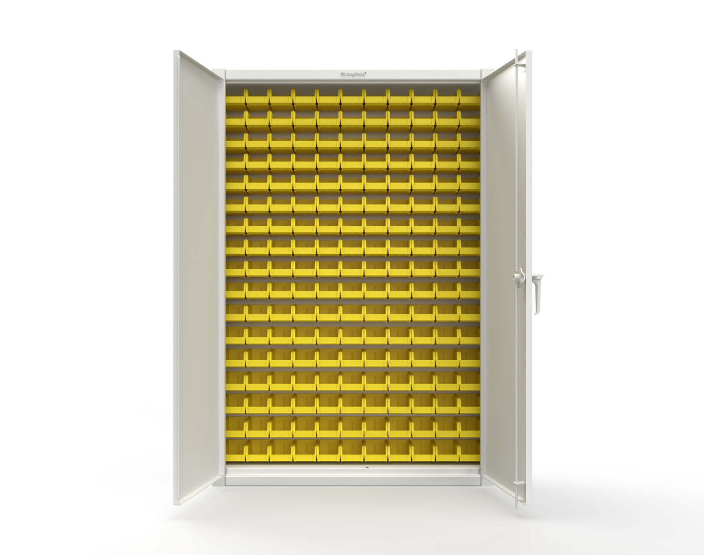 Extreme Duty 12 GA Industrial Slim-Line Cabinet with Bins - 48 In. W x 10 In. D x 72 In. H - 46-BSC-100-9003