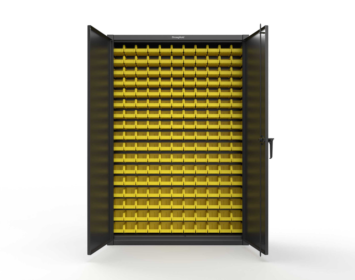 Extreme Duty 12 GA Industrial Slim-Line Cabinet with Bins - 48 In. W x 10 In. D x 72 In. H - 46-BSC-100-9005