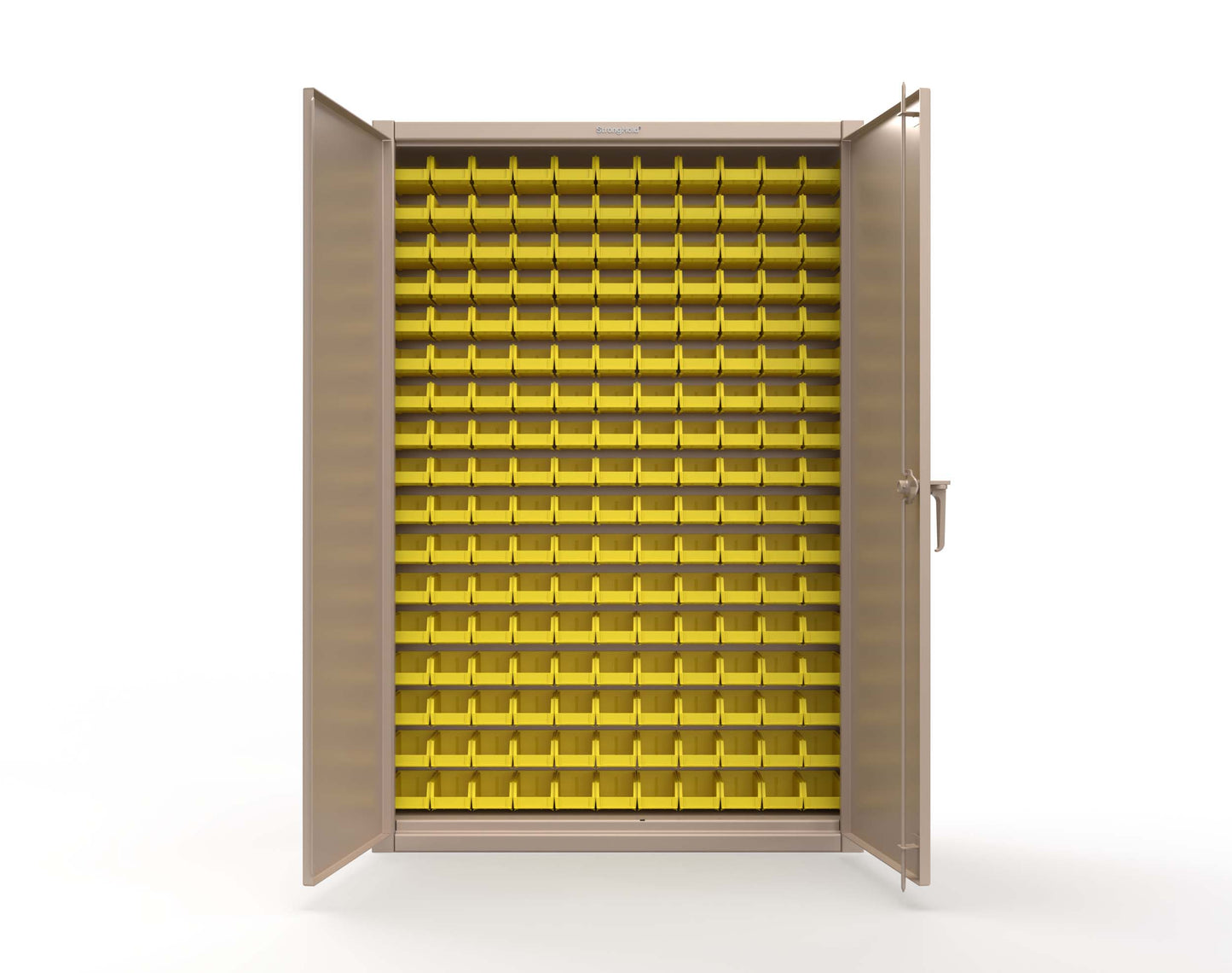 Extreme Duty 12 GA Industrial Slim-Line Cabinet with Bins - 48 In. W x 10 In. D x 72 In. H - 46-BSC-100-1019