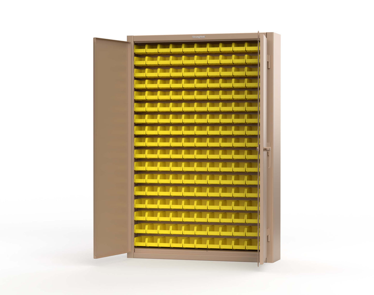 Extreme Duty 12 GA Industrial Slim-Line Cabinet with Bins - 48 In. W x 10 In. D x 72 In. H - 46-BSC-100-1019