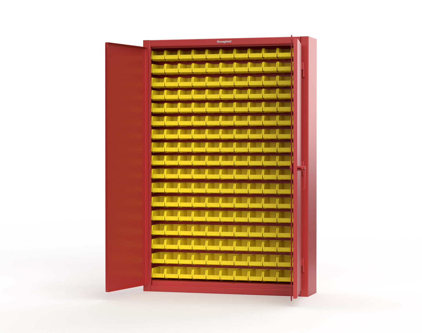 Extreme Duty 12 GA Industrial Slim-Line Cabinet with Bins - 48 In. W x 10 In. D x 72 In. H - 46-BSC-100-3001