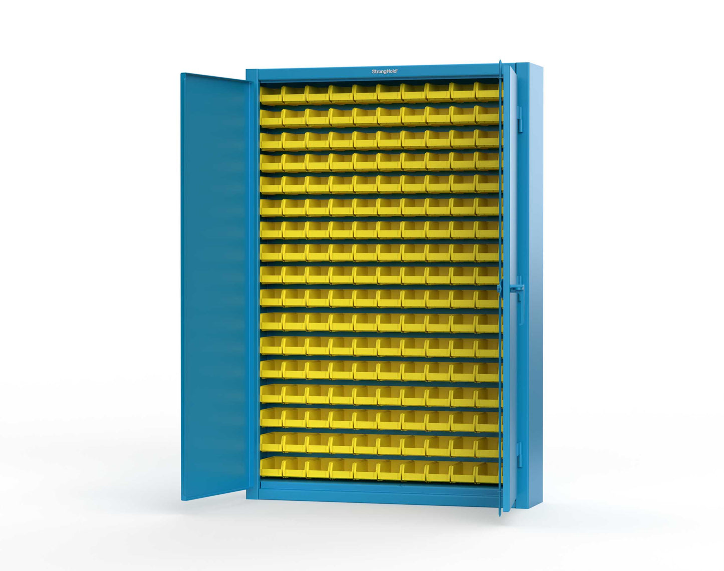 Extreme Duty 12 GA Industrial Slim-Line Cabinet with Bins - 48 In. W x 10 In. D x 72 In. H - 46-BSC-100-5012