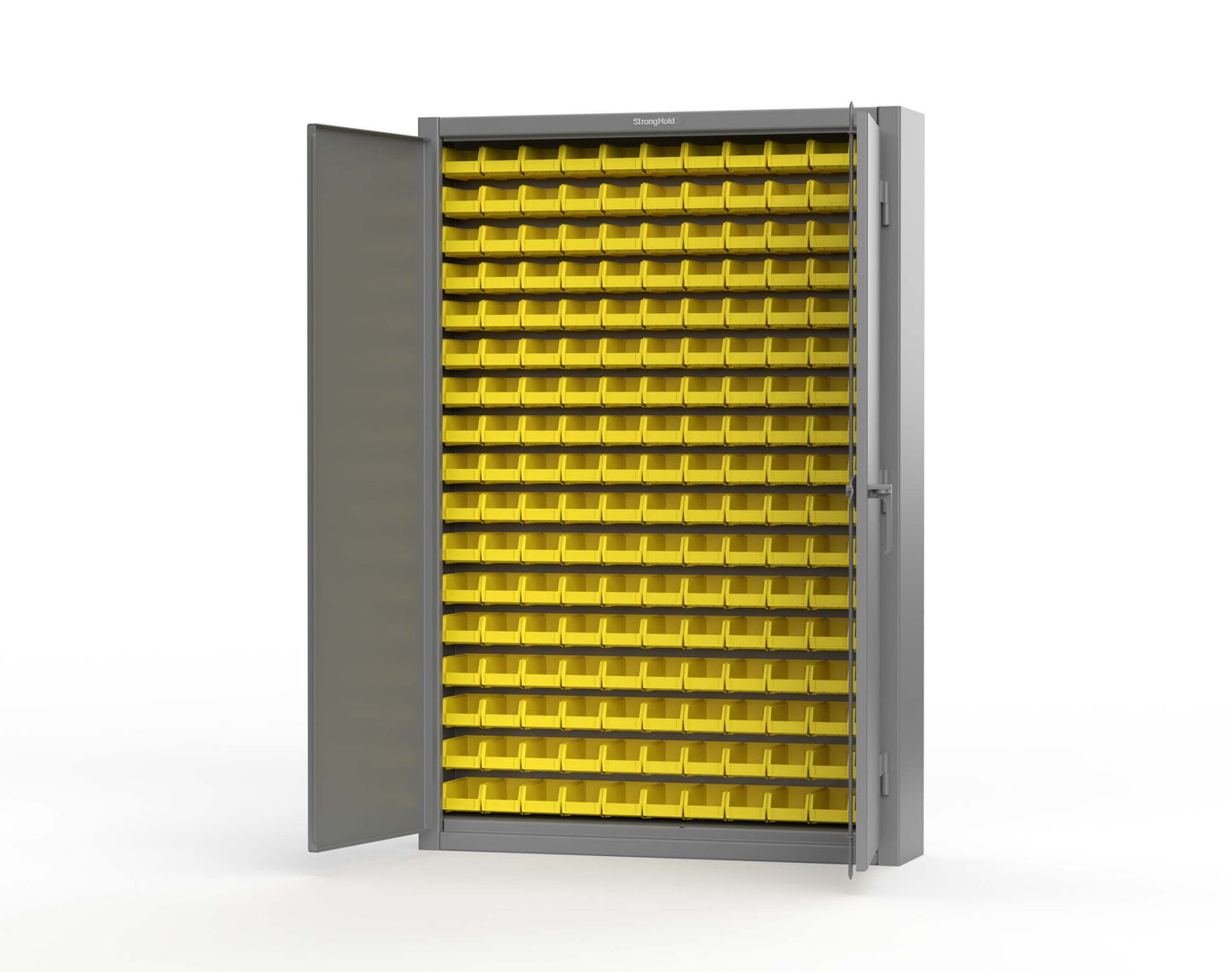 Extreme Duty 12 GA Industrial Slim-Line Cabinet with Bins - 48 In. W x 10 In. D x 72 In. H - 46-BSC-100-7037