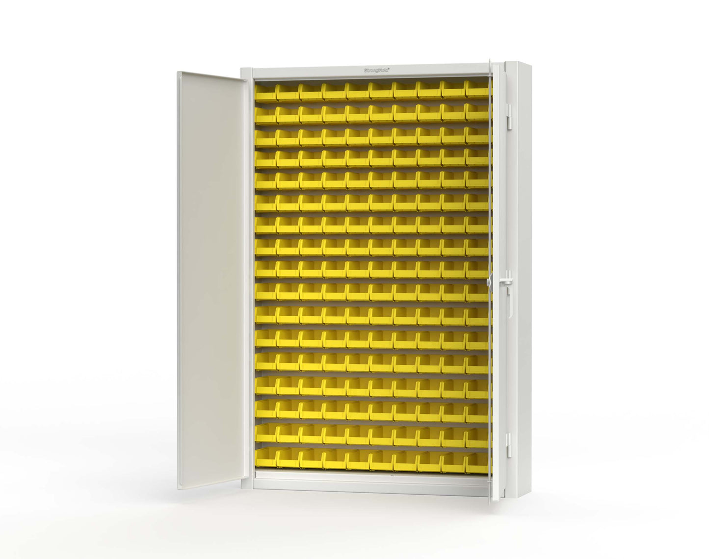 Extreme Duty 12 GA Industrial Slim-Line Cabinet with Bins - 48 In. W x 10 In. D x 72 In. H - 46-BSC-100-9003