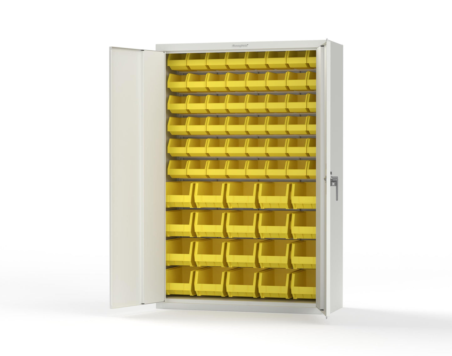 Heavy Duty 18 GA Bin Storage Cabinet - 48 in. W x 18 in. D x 72 in. H - 46-BSC-180-P-9003
