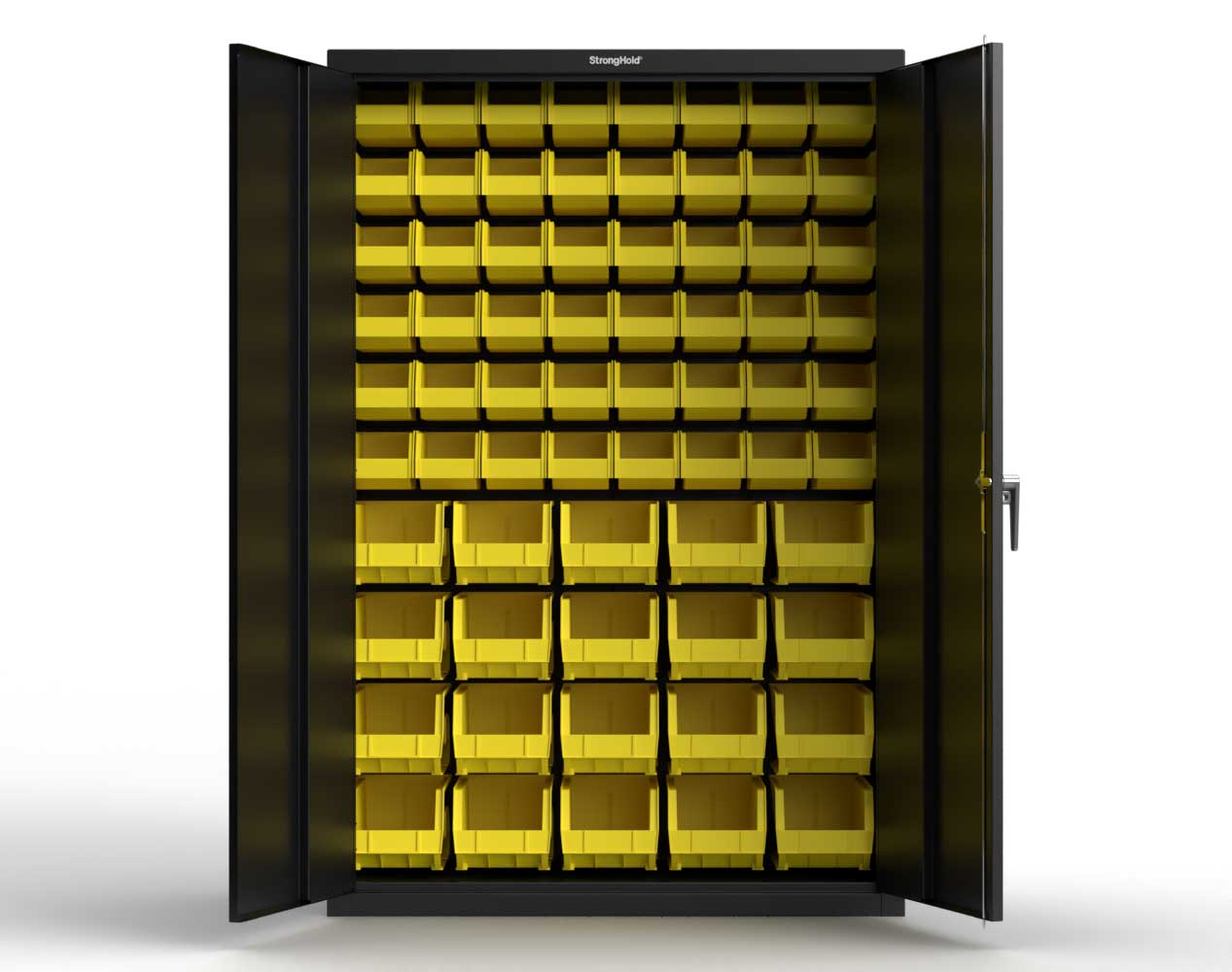 Heavy Duty 18 GA Bin Storage Cabinet - 48 in. W x 18 in. D x 72 in