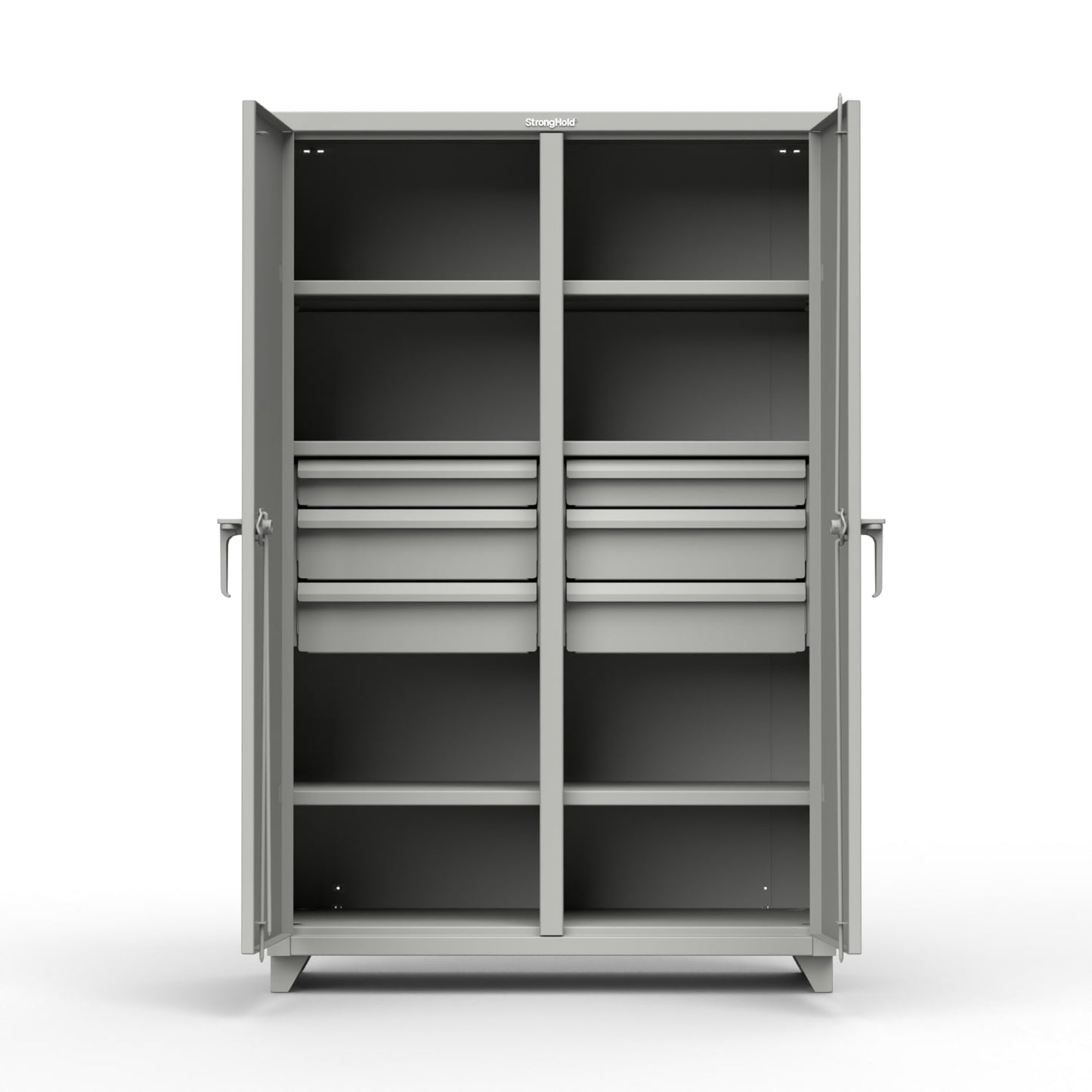 Extra Heavy Duty 14 GA Double Shift Cabinet with 6 Drawers, 6 Shelves - 48 In. W x 24 In. D x 75 In. H