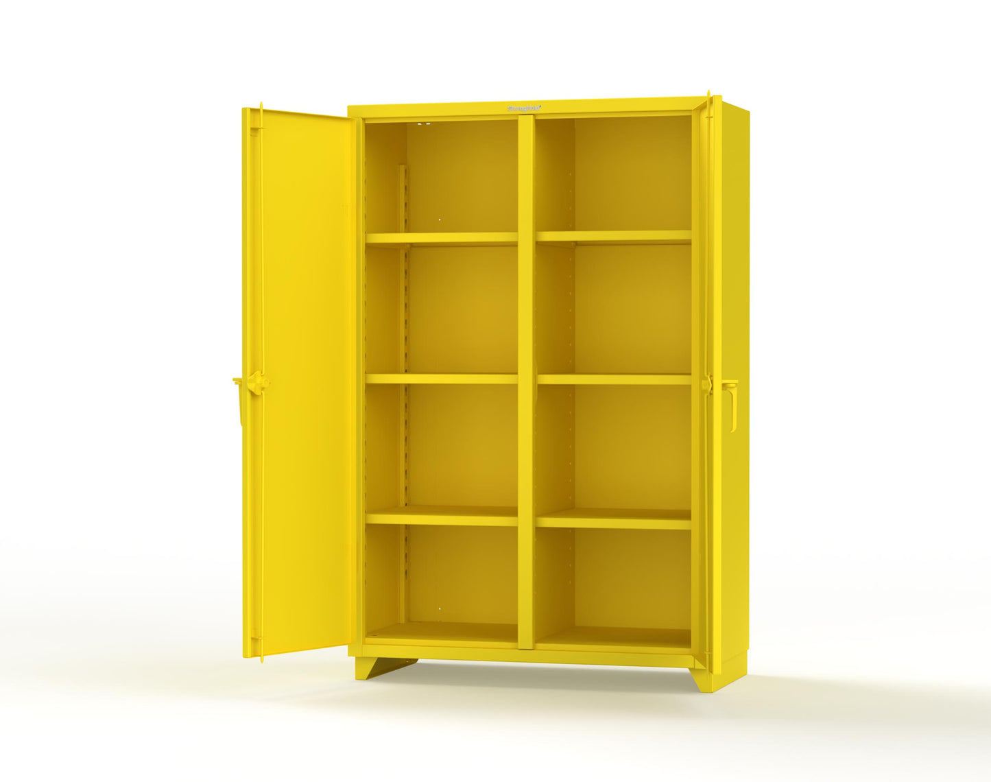 Extra Heavy Duty 14 GA Double Shift Cabinet with 6 Shelves - 48 In. W x 24 In. D x 75 In. H - 46-DS-246-L-1021
