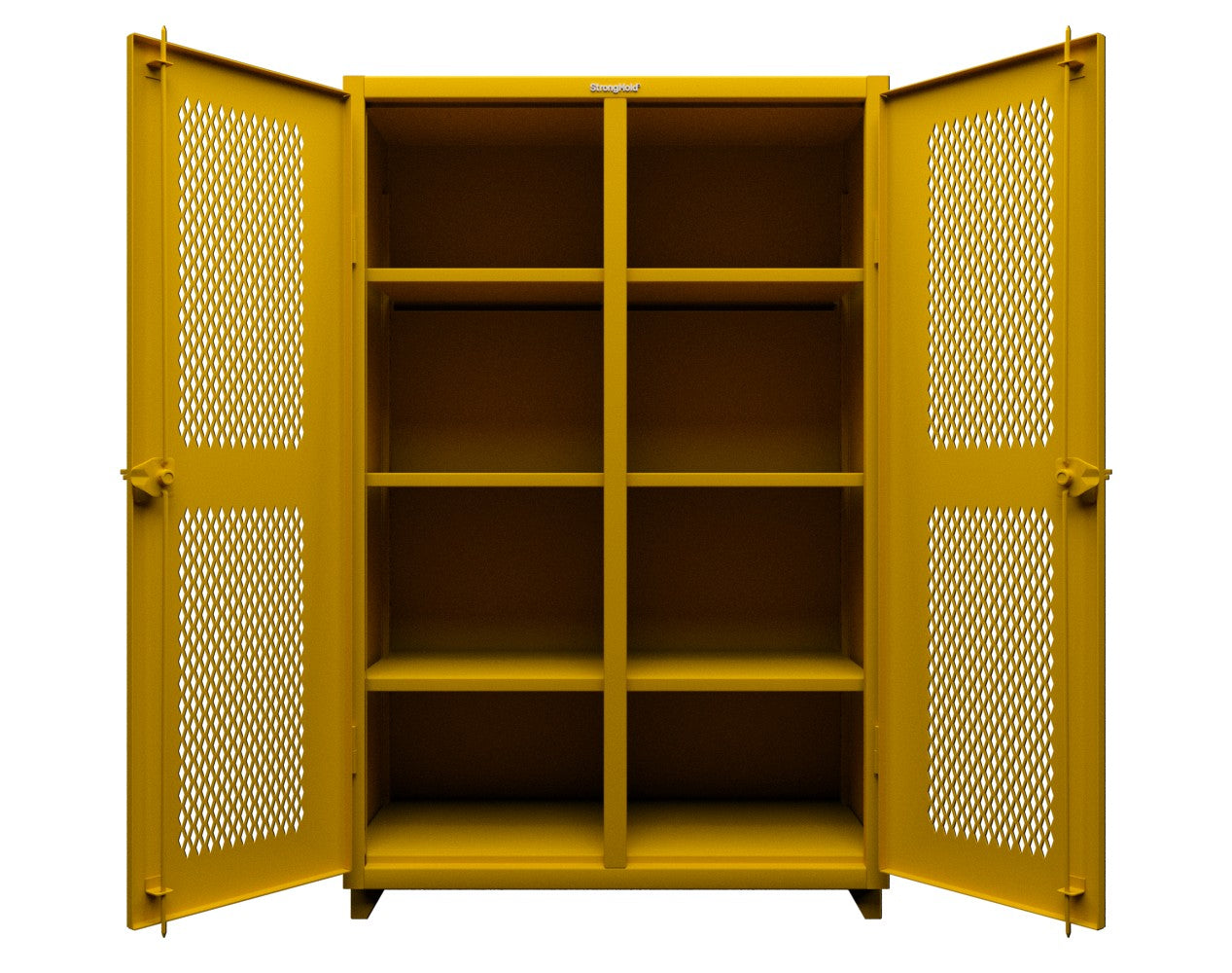 Extra Heavy Duty 14 GA Ventilated (Diamond) Cabinet with 6 Half-Width Drawers, 3 Shelves - 36 In. W x 24 In. D x 75 In. H - 36-V-243-6/5DB-L-1021