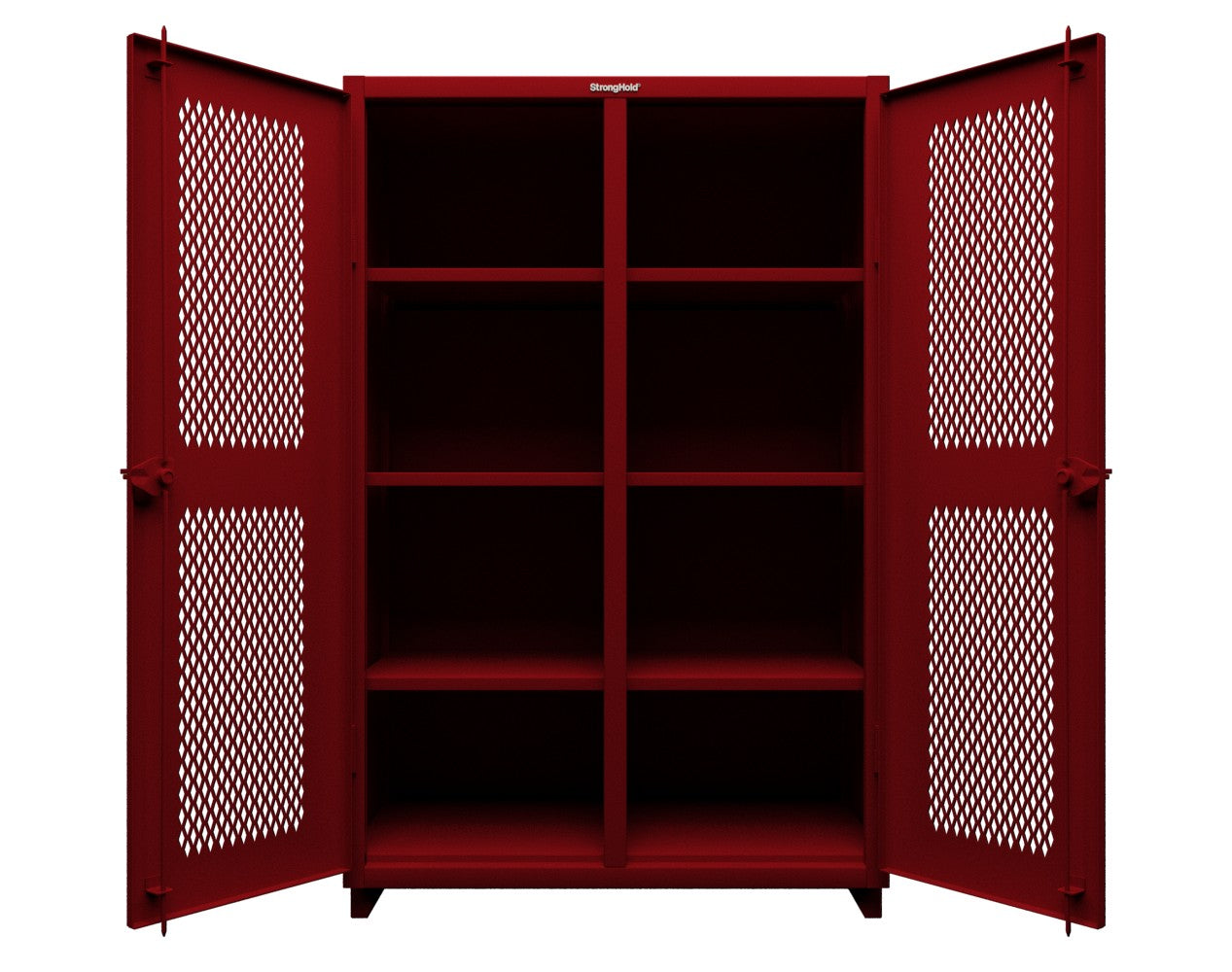 Extra Heavy Duty 14 GA Ventilated (Diamond) Cabinet with 6 Half-Width Drawers, 3 Shelves - 36 In. W x 24 In. D x 75 In. H - 36-V-243-6/5DB-L-3001