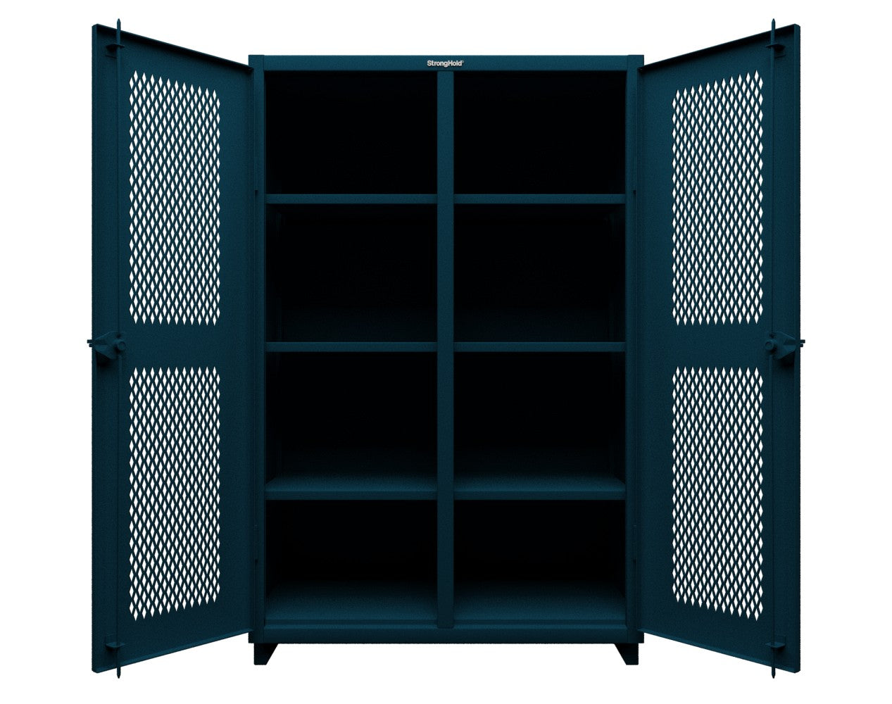 Extra Heavy Duty 14 GA Ventilated (Diamond) Cabinet with 6 Half-Width Drawers, 3 Shelves - 36 In. W x 24 In. D x 75 In. H - 36-V-243-6/5DB-L-5001