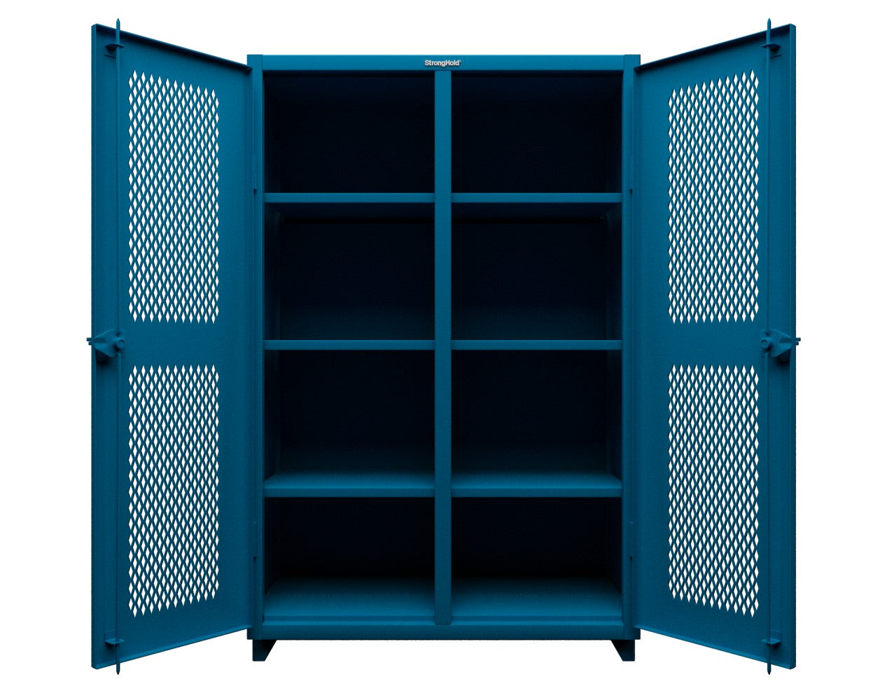 Extra Heavy Duty 14 GA Ventilated (Diamond) Cabinet with 6 Half-Width Drawers, 3 Shelves - 36 In. W x 24 In. D x 75 In. H - 36-V-243-6/5DB-L-5012