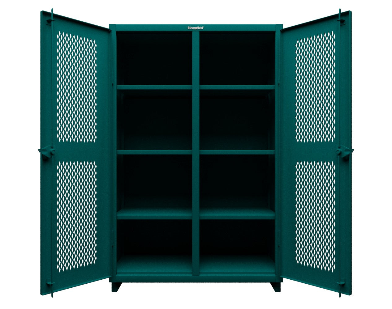 Extra Heavy Duty 14 GA Ventilated (Diamond) Cabinet with 6 Half-Width Drawers, 3 Shelves - 36 In. W x 24 In. D x 75 In. H - 36-V-243-6/5DB-L-5021