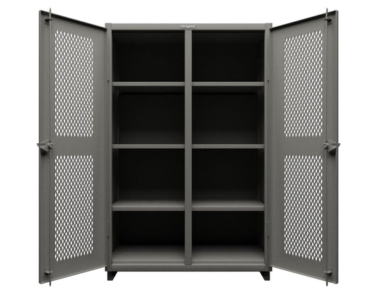 Extra Heavy Duty 14 GA Ventilated (Diamond) Cabinet with 6 Half-Width Drawers, 3 Shelves - 36 In. W x 24 In. D x 75 In. H - 36-V-243-6/5DB-L-7037