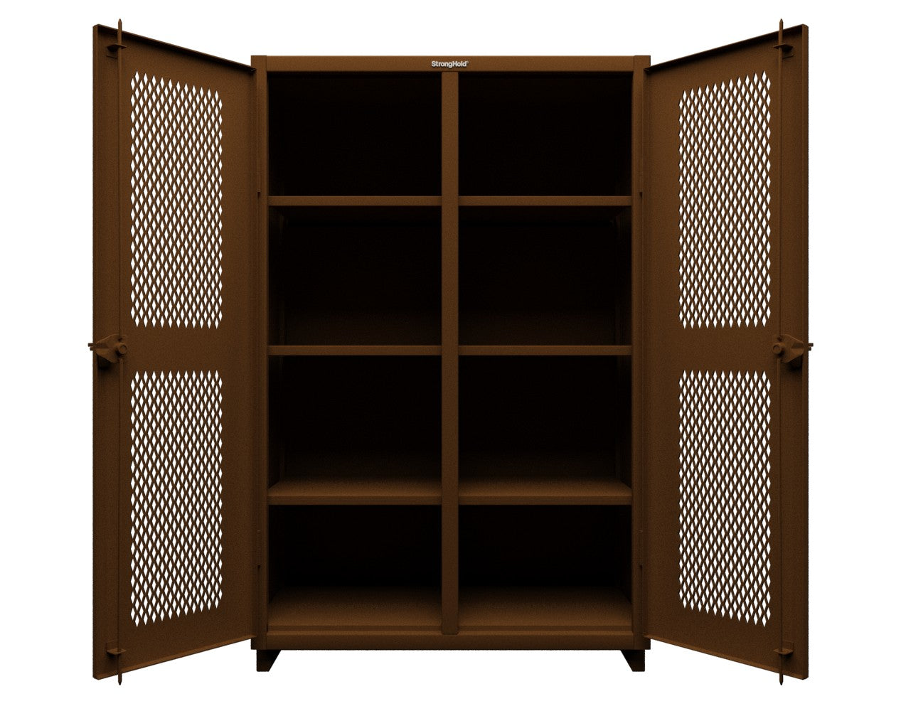 Extra Heavy Duty 14 GA Ventilated (Diamond) Cabinet with 6 Half-Width Drawers, 3 Shelves - 36 In. W x 24 In. D x 75 In. H - 36-V-243-6/5DB-L-8008