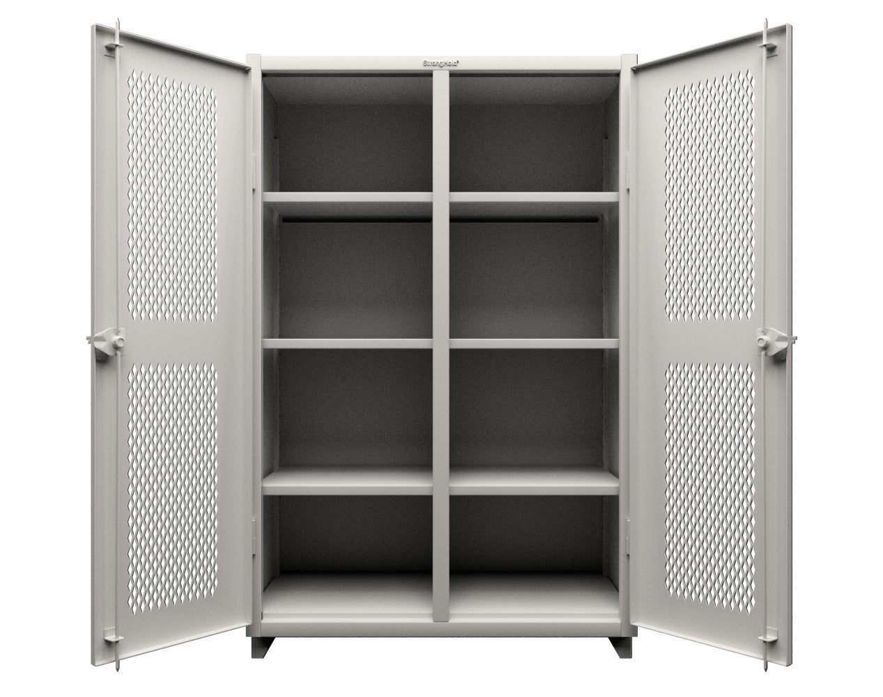 Extra Heavy Duty 14 GA Ventilated (Diamond) Cabinet with 6 Half-Width Drawers, 3 Shelves - 36 In. W x 24 In. D x 75 In. H - 36-V-243-6/5DB-L-9003