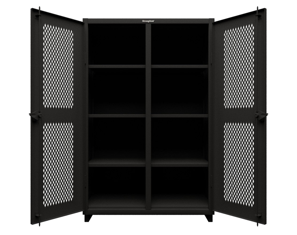 Extra Heavy Duty 14 GA Ventilated (Diamond) Cabinet with 6 Half-Width Drawers, 3 Shelves - 36 In. W x 24 In. D x 75 In. H - 36-V-243-6/5DB-L-9005
