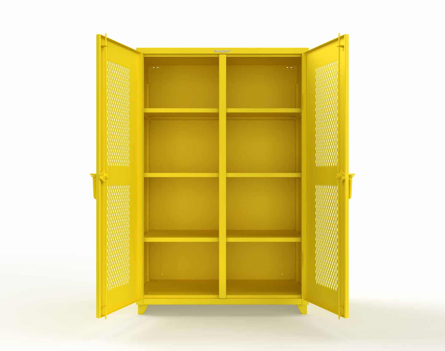 Extra Heavy Duty 14 GA Double Shift Ventilated (Diamond) Cabinet with 6 Shelves - 48 In. W x 24 In. D x 75 In. H - 46-DS-V-246-L-1021