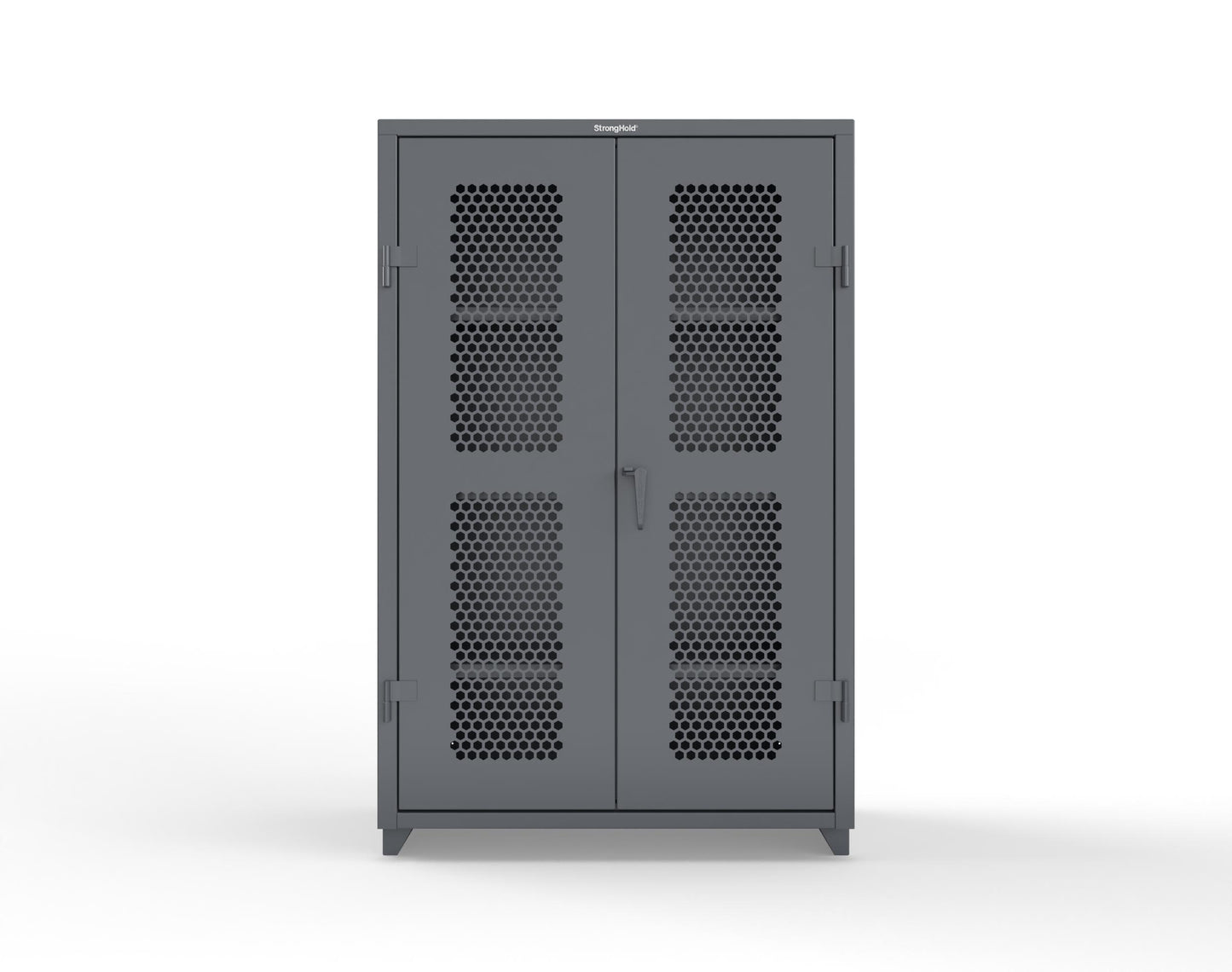 Extra Heavy Duty 14 GA Cabinet with Ventilated (Hex) Doors - 48 In. W x 24 In. D x 75 In. H - 46-H-243-L-7024