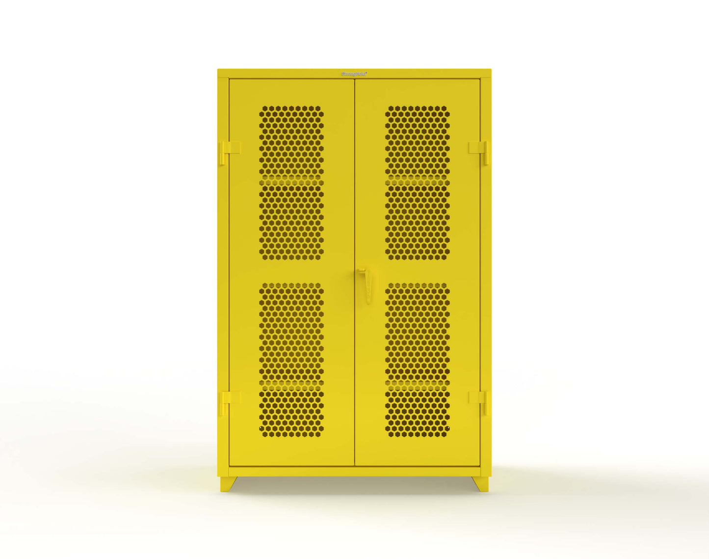 Extra Heavy Duty 14 GA Cabinet with Ventilated (Hex) Doors - 48 In. W x 24 In. D x 75 In. H - 46-H-243-L-1021