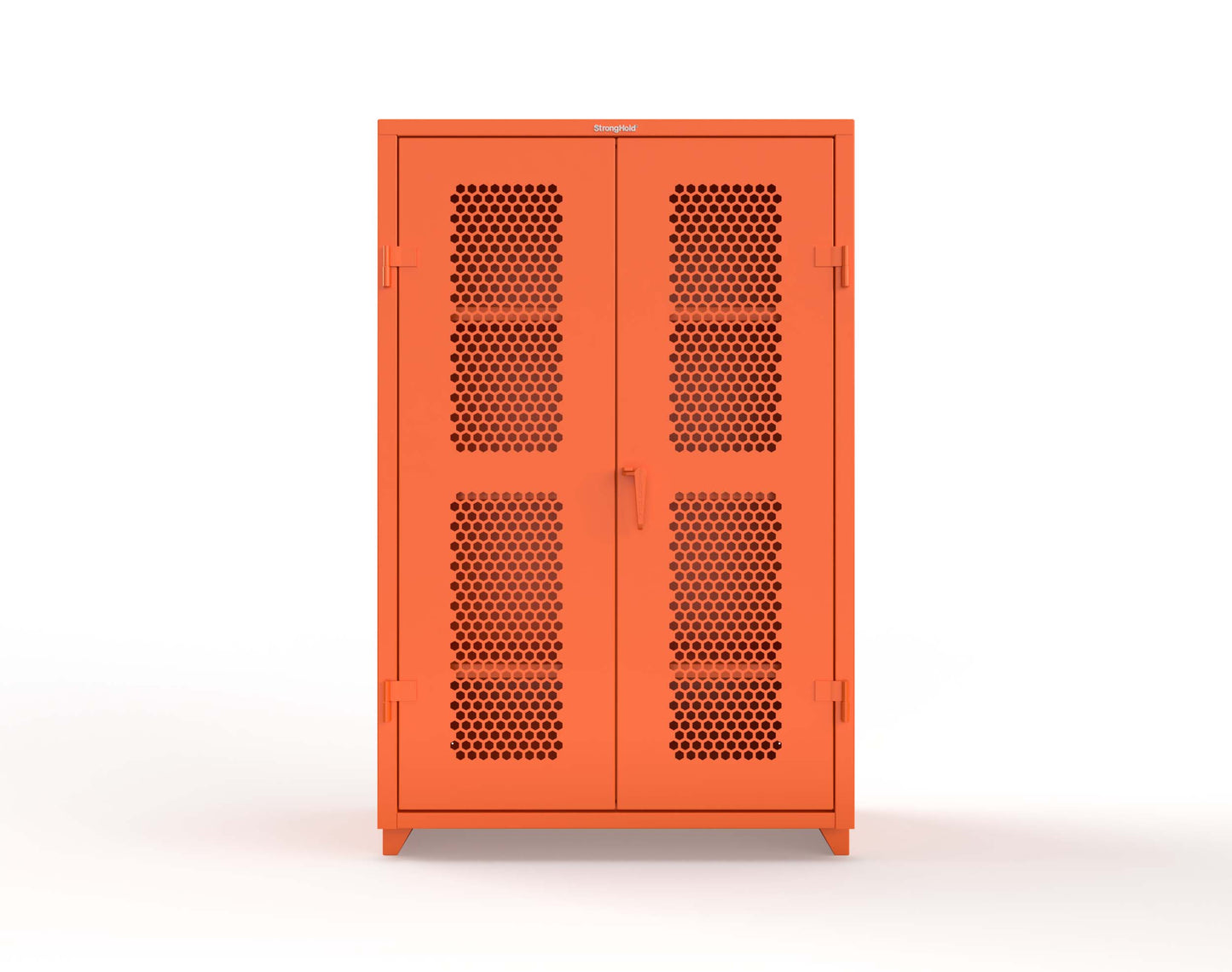 Extra Heavy Duty 14 GA Cabinet with Ventilated (Hex) Doors - 48 In. W x 24 In. D x 75 In. H - 46-H-243-L-2009
