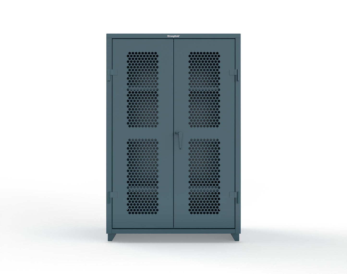 Extra Heavy Duty 14 GA Cabinet with Ventilated (Hex) Doors - 48 In. W x 24 In. D x 75 In. H - 46-H-243-L-5001