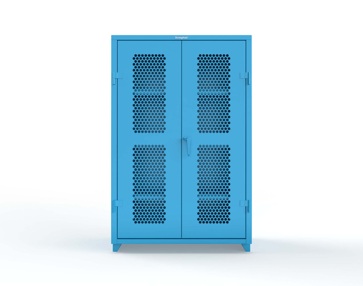 Extra Heavy Duty 14 GA Cabinet with Ventilated (Hex) Doors - 48 In. W x 24 In. D x 75 In. H - 46-H-243-L-5012