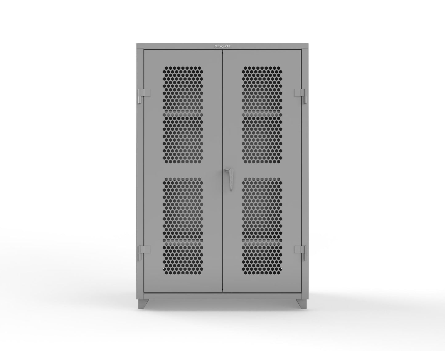 Extra Heavy Duty 14 GA Cabinet with Ventilated (Hex) Doors - 48 In. W x 24 In. D x 75 In. H - 46-H-243-L-7037