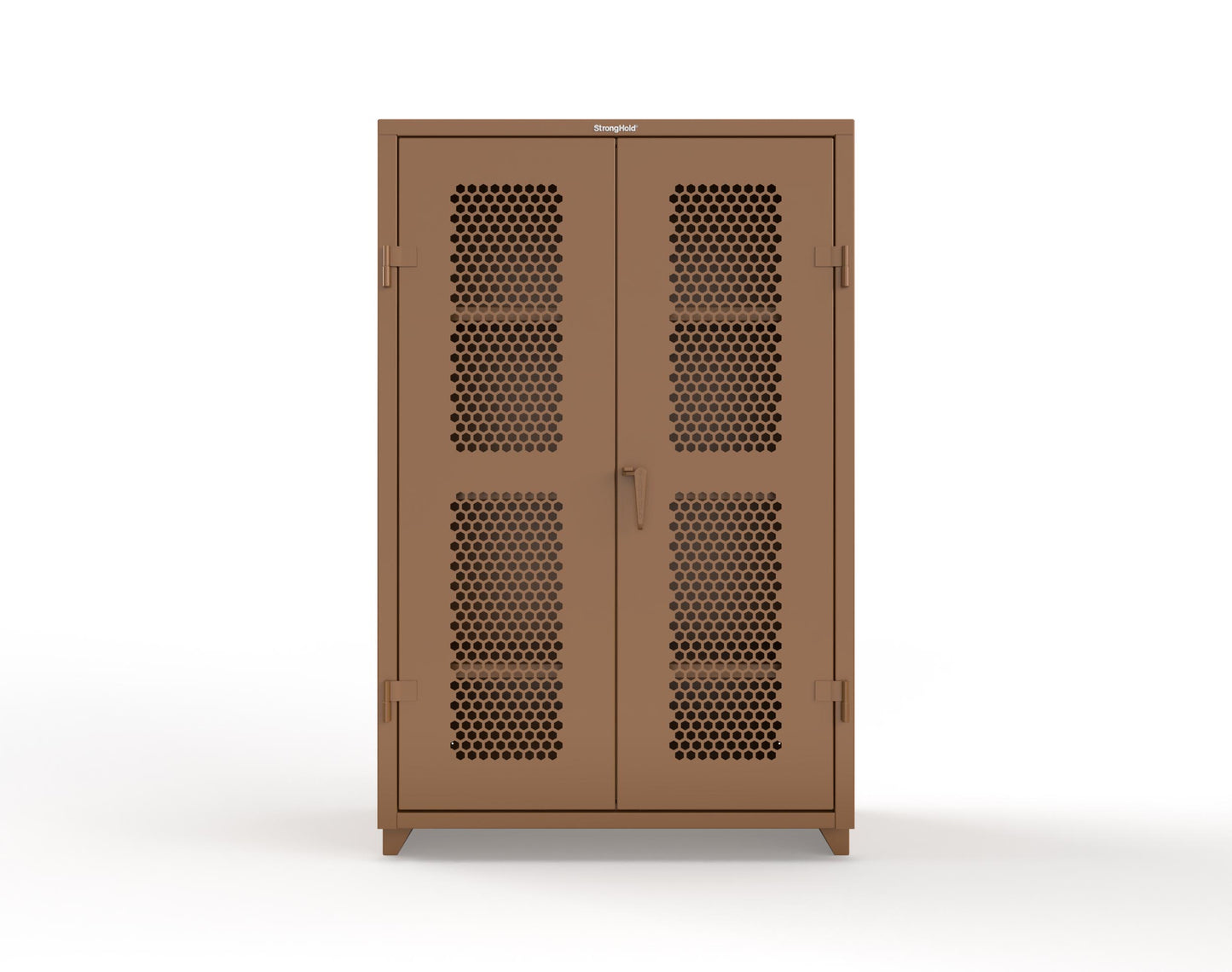 Extra Heavy Duty 14 GA Cabinet with Ventilated (Hex) Doors - 48 In. W x 24 In. D x 75 In. H - 46-H-243-L-8008
