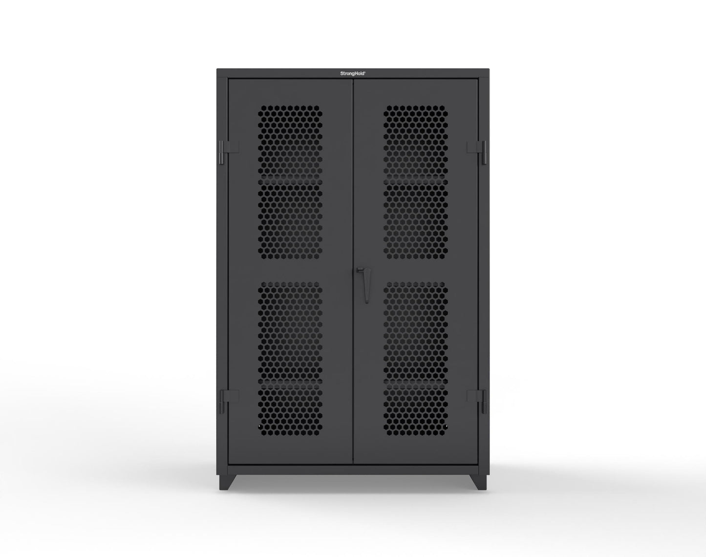 Extra Heavy Duty 14 GA Cabinet with Ventilated (Hex) Doors - 48 In. W x 24 In. D x 75 In. H - 46-H-243-L-9005