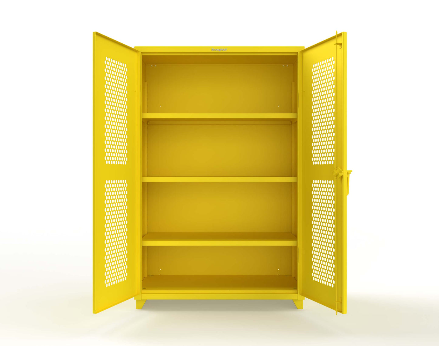 Extra Heavy Duty 14 GA Cabinet with Ventilated (Hex) Doors - 48 In. W x 24 In. D x 75 In. H - 46-H-243-L-1021