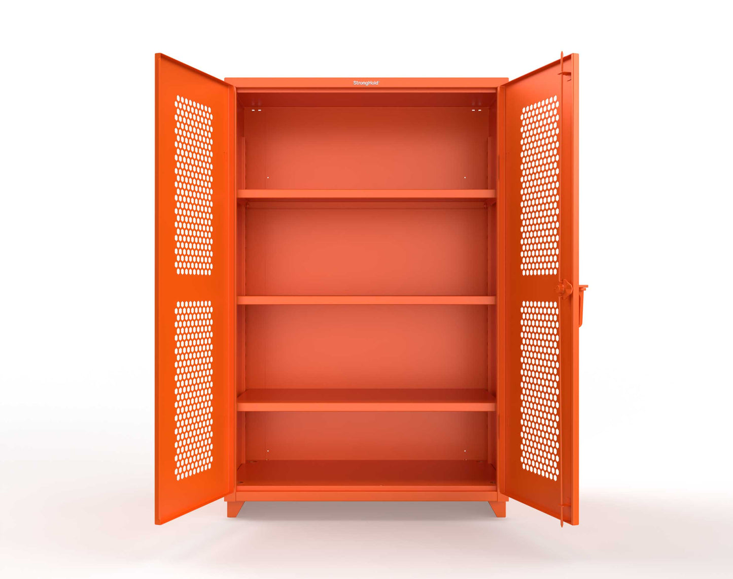 Extra Heavy Duty 14 GA Cabinet with Ventilated (Hex) Doors - 48 In. W x 24 In. D x 75 In. H - 46-H-243-L-2009