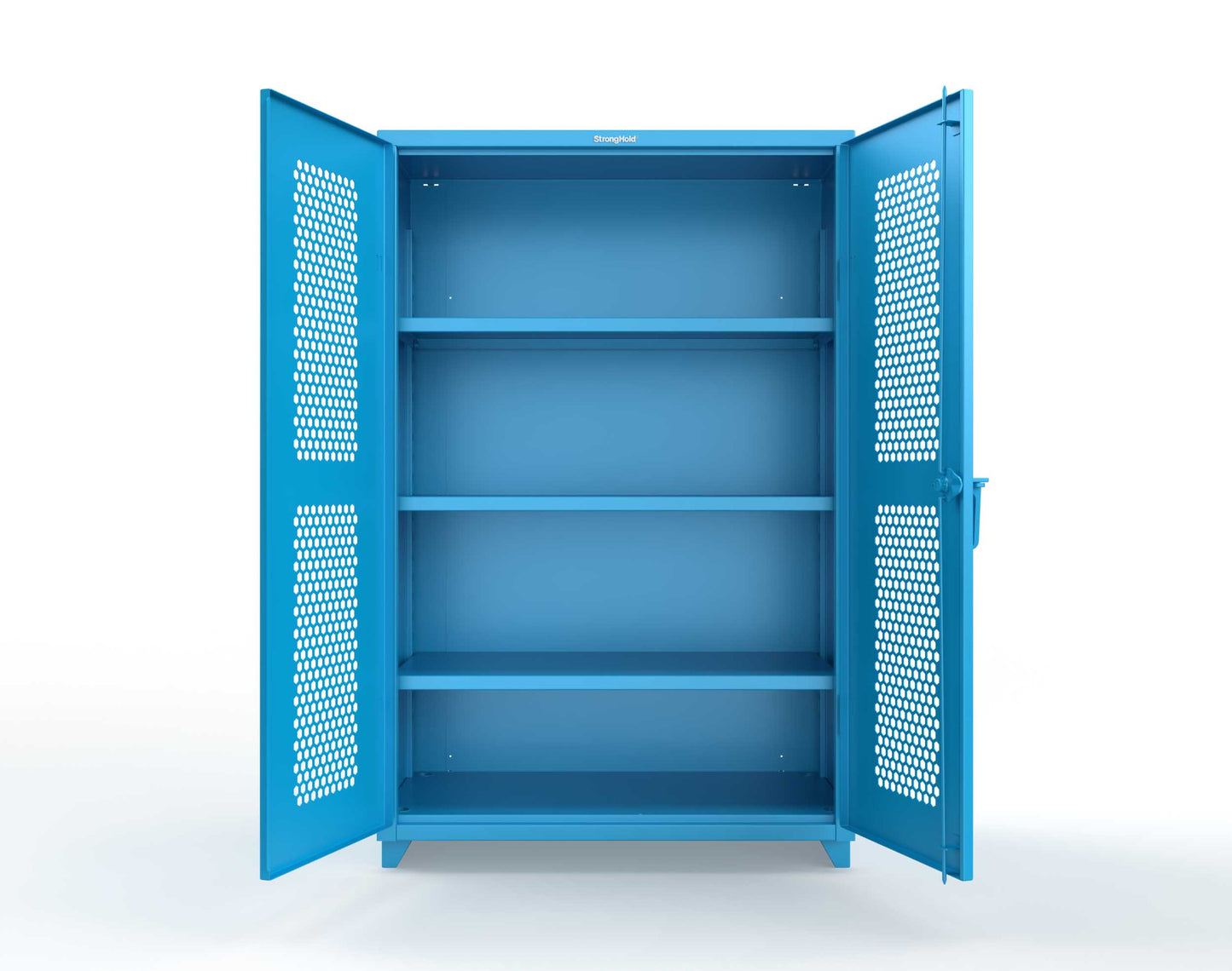 Extra Heavy Duty 14 GA Cabinet with Ventilated (Hex) Doors - 48 In. W x 24 In. D x 75 In. H - 46-H-243-L-5012