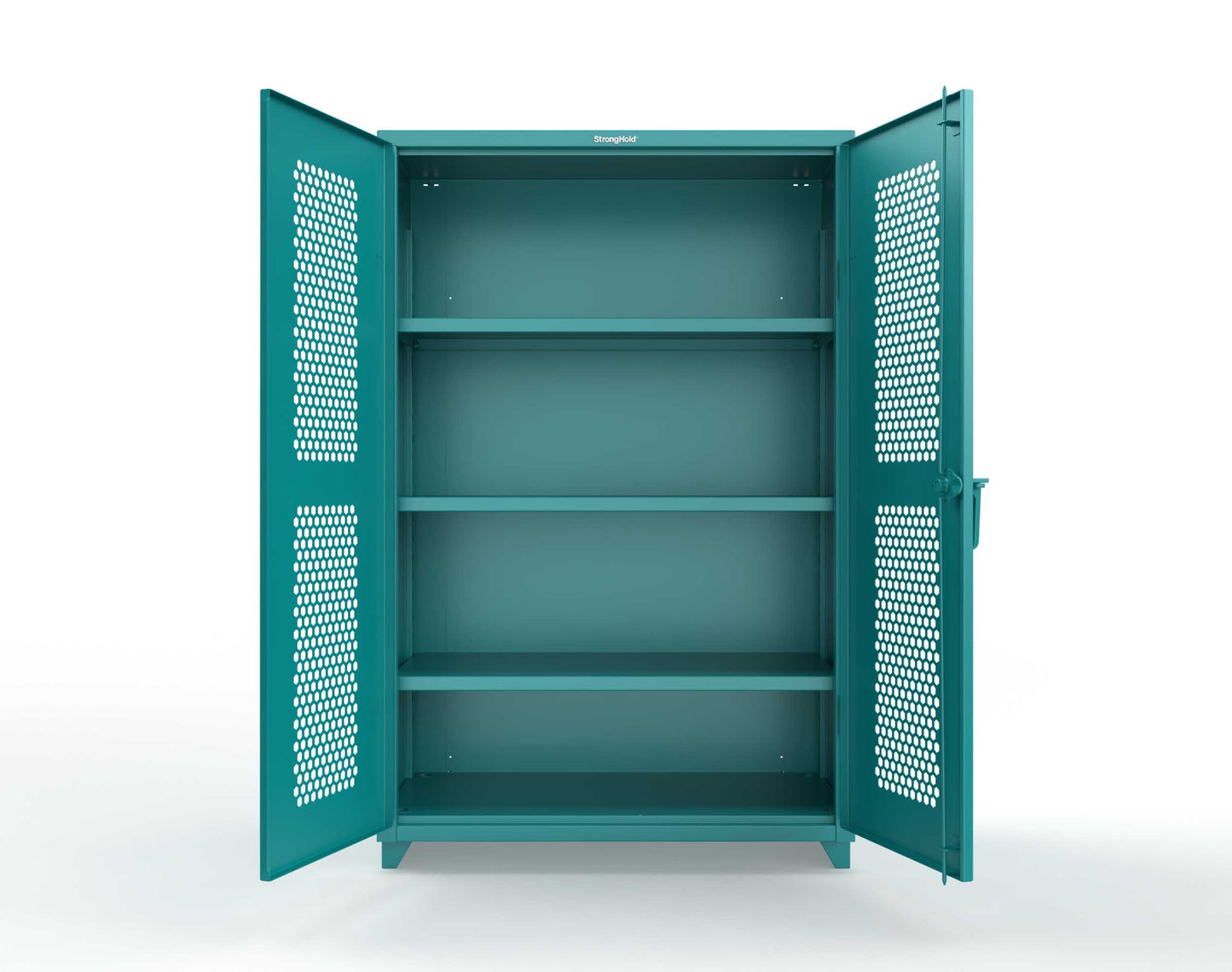 Extra Heavy Duty 14 GA Cabinet with Ventilated (Hex) Doors - 48 In. W x 24 In. D x 75 In. H - 46-H-243-L-5021