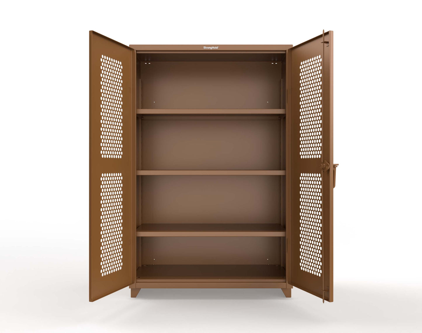 Extra Heavy Duty 14 GA Cabinet with Ventilated (Hex) Doors - 48 In. W x 24 In. D x 75 In. H - 46-H-243-L-8008