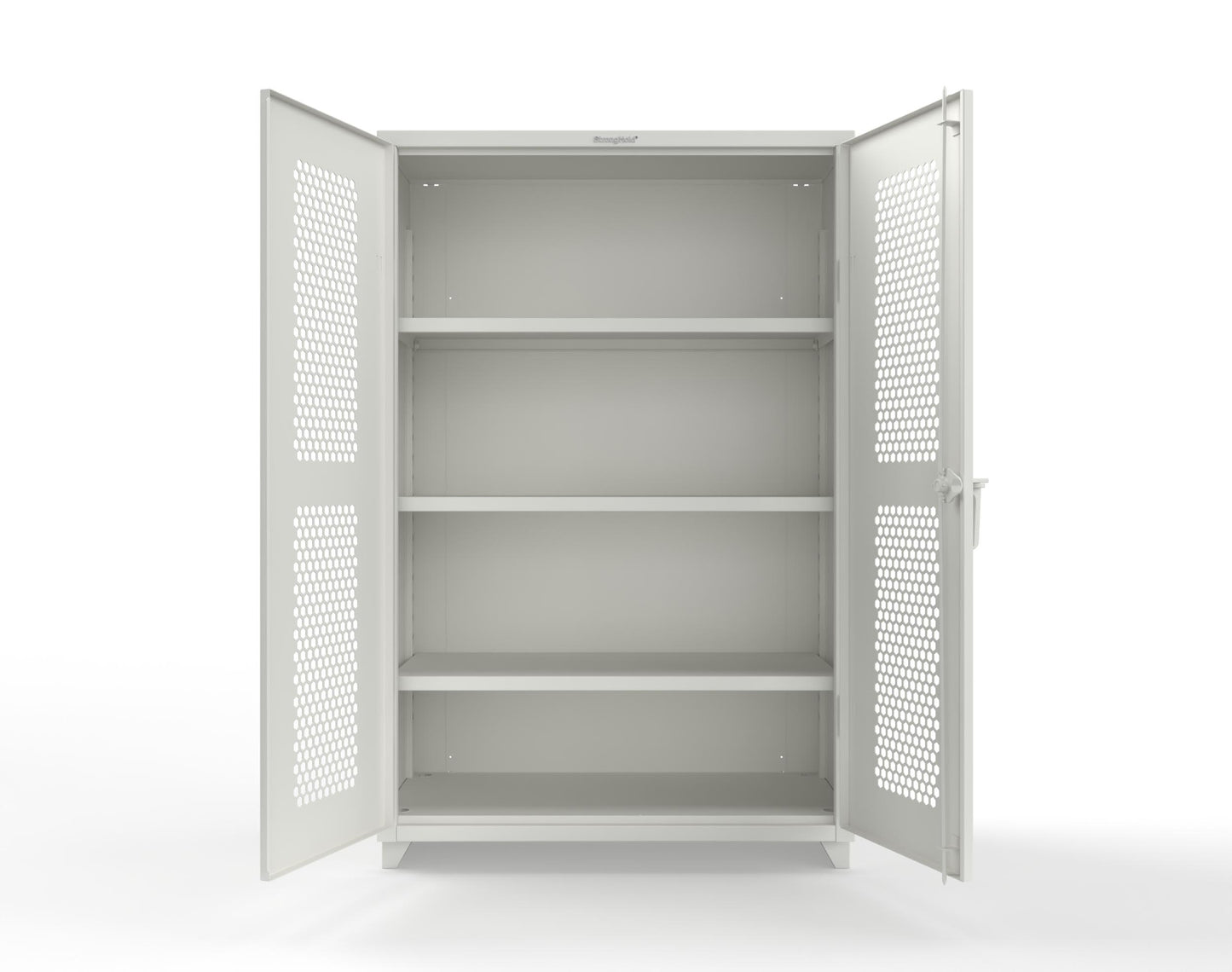 Extra Heavy Duty 14 GA Cabinet with Ventilated (Hex) Doors - 48 In. W x 24 In. D x 75 In. H - 46-H-243-L-9003