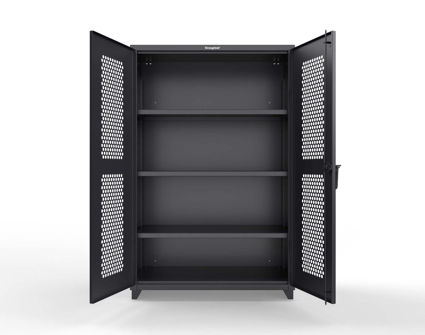 Extra Heavy Duty 14 GA Cabinet with Ventilated (Hex) Doors - 48 In. W x 24 In. D x 75 In. H - 46-H-243-L-9005