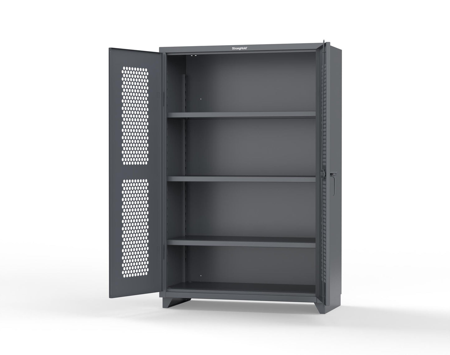 Extra Heavy Duty 14 GA Cabinet with Ventilated (Hex) Doors - 48 In. W x 24 In. D x 75 In. H - 46-H-243-L-7024