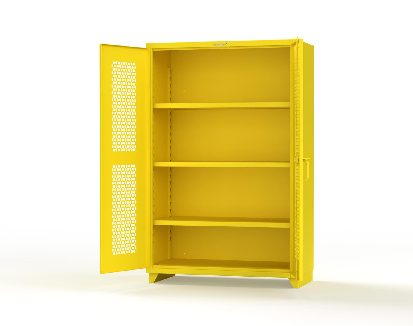 Extra Heavy Duty 14 GA Cabinet with Ventilated (Hex) Doors - 48 In. W x 24 In. D x 75 In. H - 46-H-243-L-1021