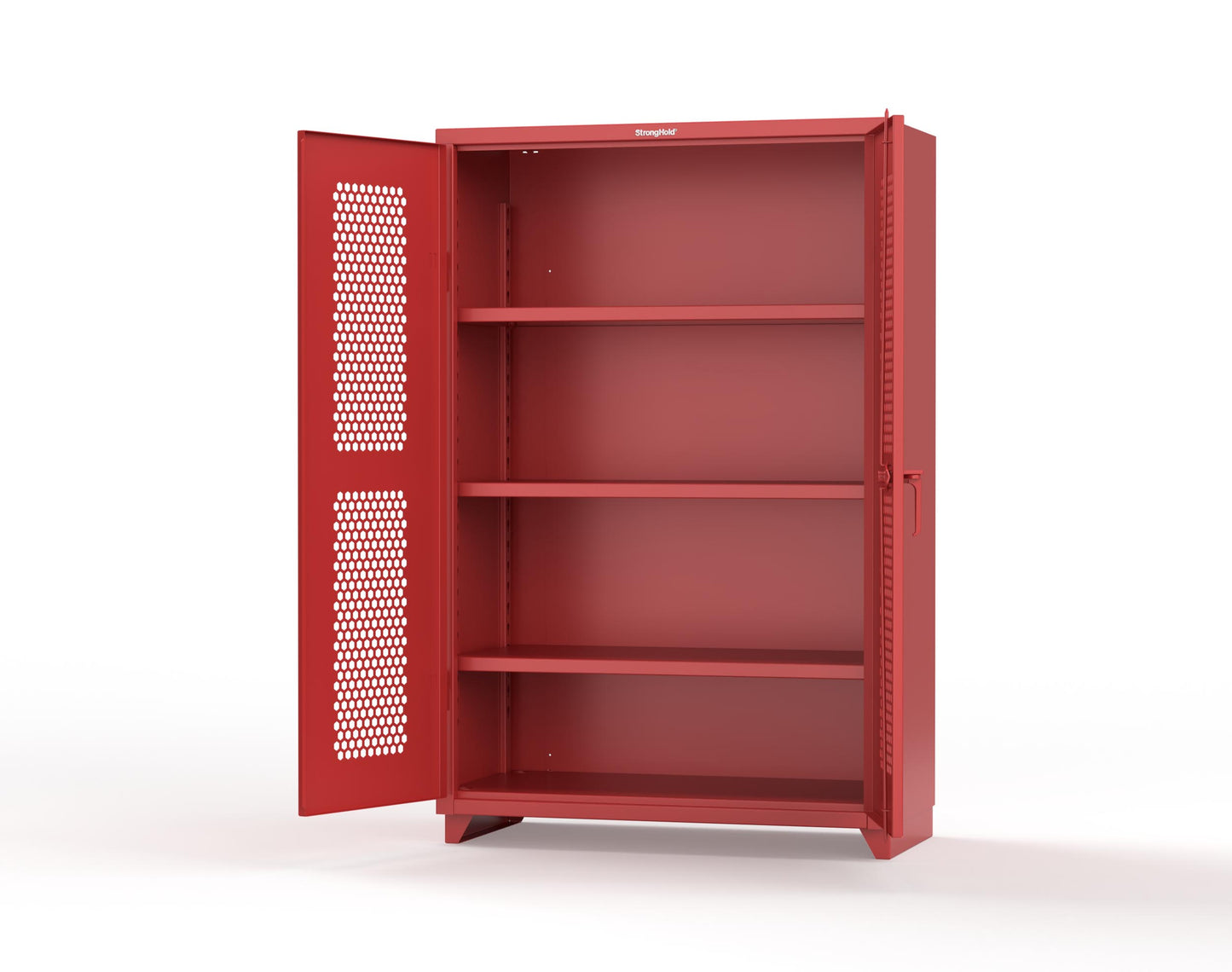 Extra Heavy Duty 14 GA Cabinet with Ventilated (Hex) Doors - 48 In. W x 24 In. D x 75 In. H - 46-H-243-L-3001