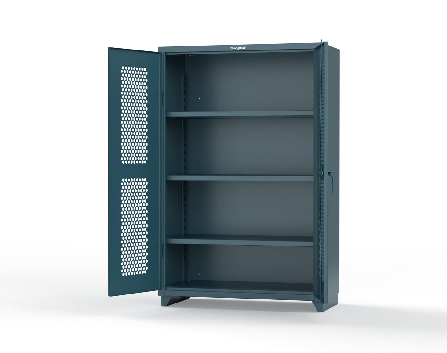 Extra Heavy Duty 14 GA Cabinet with Ventilated (Hex) Doors - 48 In. W x 24 In. D x 75 In. H - 46-H-243-L-5001