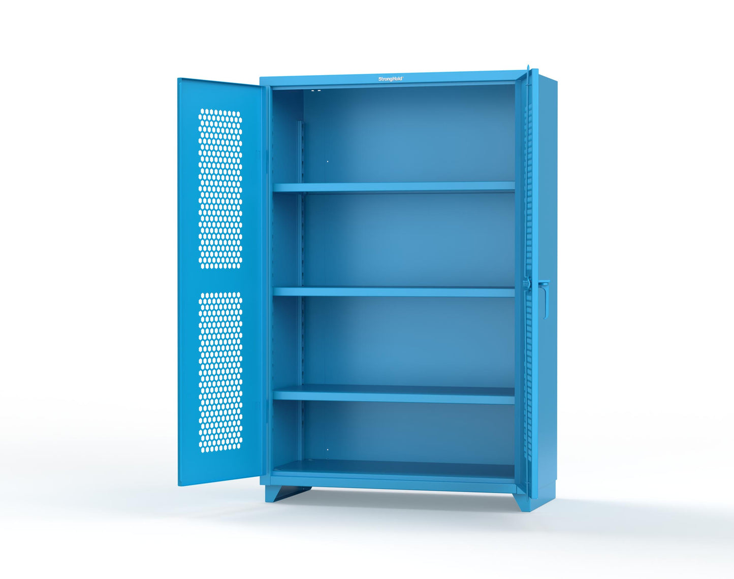 Extra Heavy Duty 14 GA Cabinet with Ventilated (Hex) Doors - 48 In. W x 24 In. D x 75 In. H - 46-H-243-L-5012