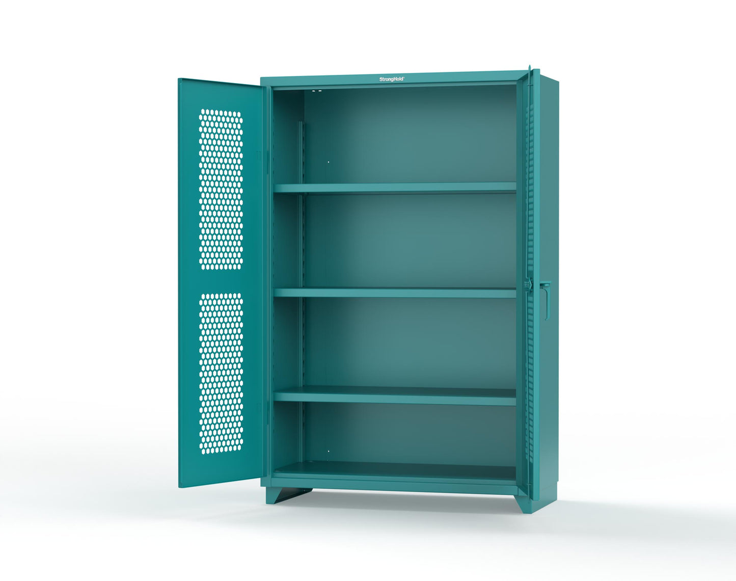 Extra Heavy Duty 14 GA Cabinet with Ventilated (Hex) Doors - 48 In. W x 24 In. D x 75 In. H - 46-H-243-L-5021