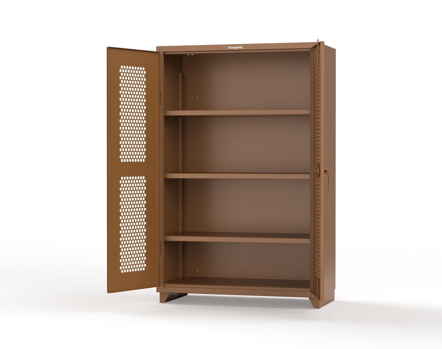Extra Heavy Duty 14 GA Cabinet with Ventilated (Hex) Doors - 48 In. W x 24 In. D x 75 In. H - 46-H-243-L-8008