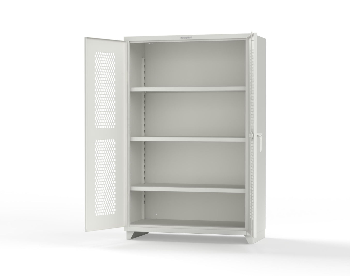 Extra Heavy Duty 14 GA Cabinet with Ventilated (Hex) Doors - 48 In. W x 24 In. D x 75 In. H - 46-H-243-L-9003