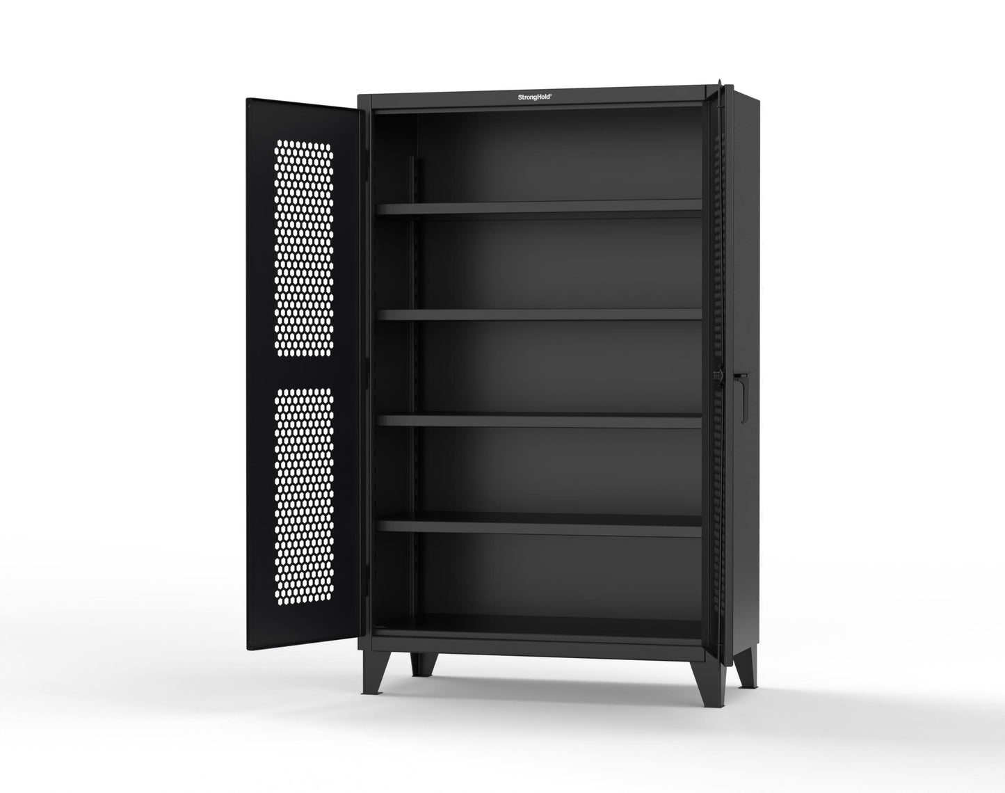 Extreme Duty 12 GA Cabinet with Ventilated (Hex) Doors - 48 In. W x 24 In. D x 78 In. H - 46-H-244-9005